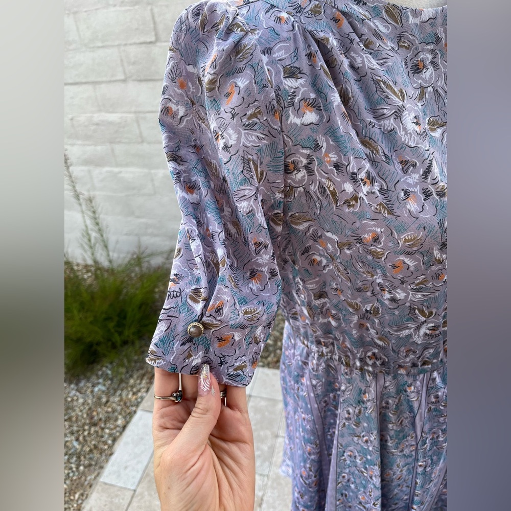 Vintage 60s a line floral spring summer midi dress - Picture 12 of 16